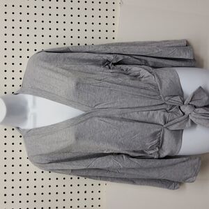L love gray top large NWT